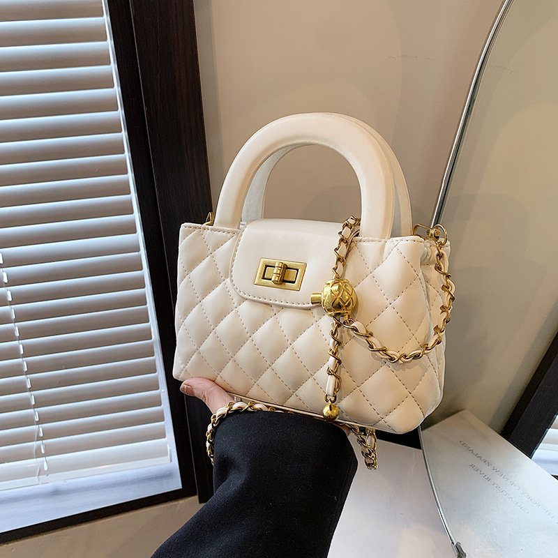 Chanel Style Diamond Embroidery Crossbody Bag - Image 2