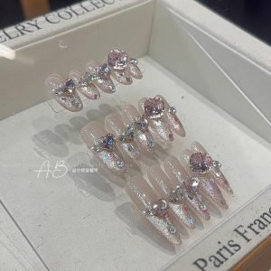 Gray Cat Eye K9 Handmade Armor Nails