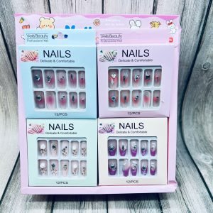 "Nail Art Kit  Glue Patches, Decals, Tearable, for Students & Adults
