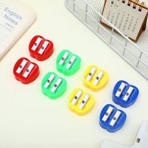 Double-hole plastic manual pencil sharpener