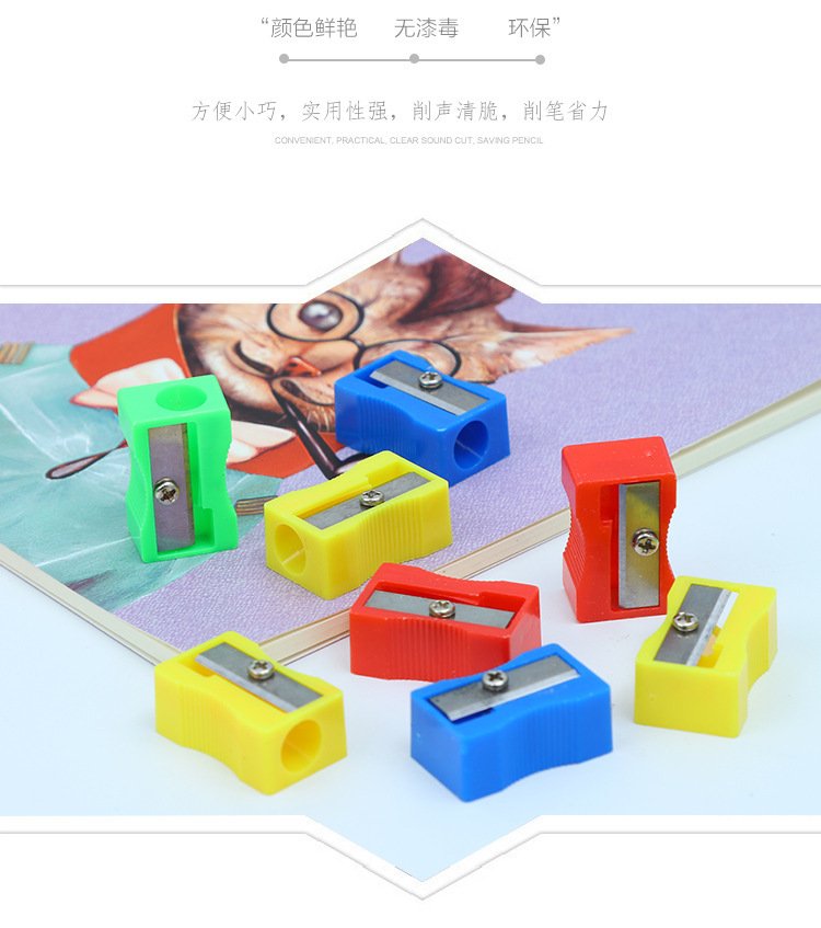 Single Hole Small Square Pencil Sharpener wholesale Kindergarten Small Prizes - Image 2