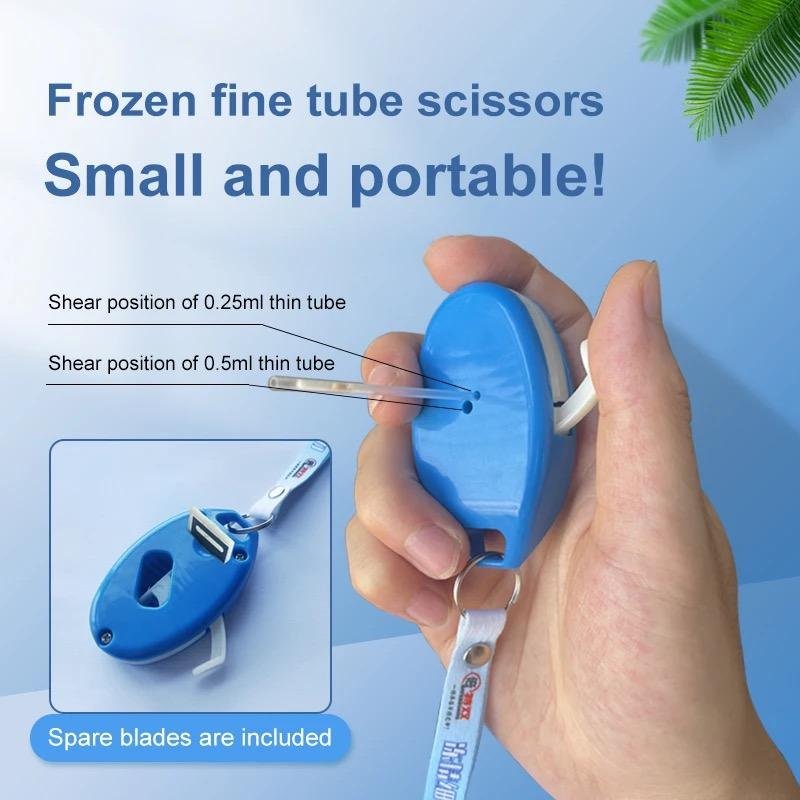 Blue Veterinary Scissor Cutter – Artificial Insemination Semen Straw Tool - Image 2