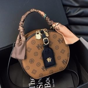 High-End Retro Round Shoulder Messenger Bag – 2025 Fashion