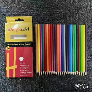 Premium Plastic Finish Colored Pencils – White Wood Body