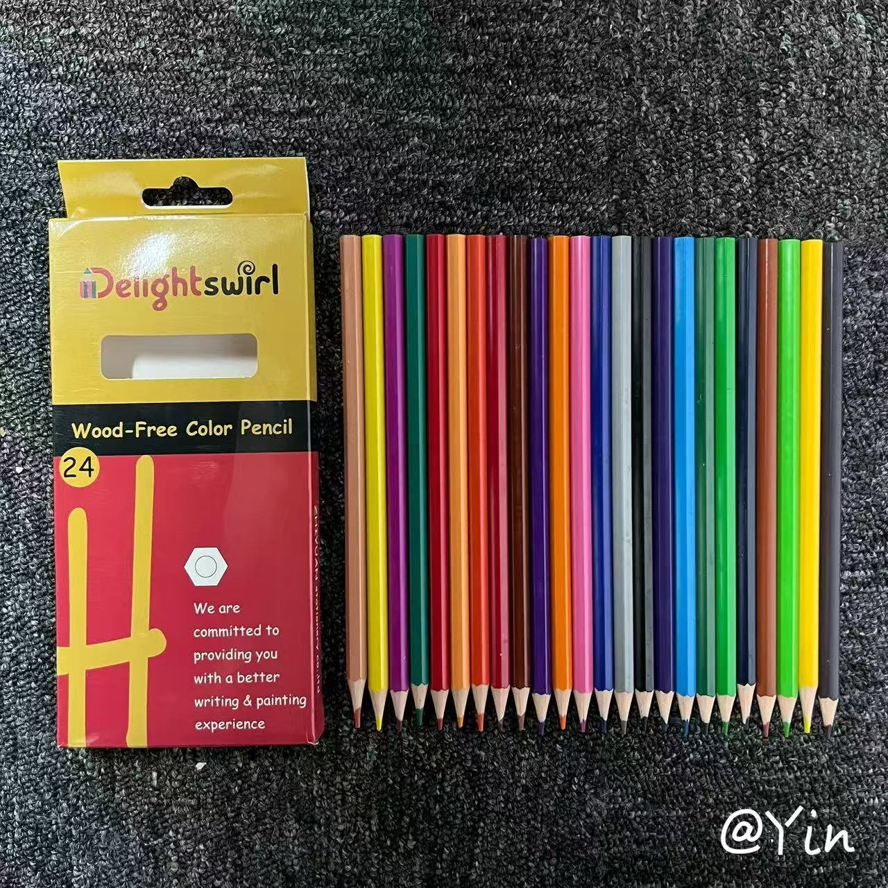 Premium Plastic Finish Colored Pencils – White Wood Body