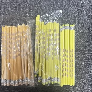 Durable White Wood Yellow Paint Pencils – Easy Sharpening